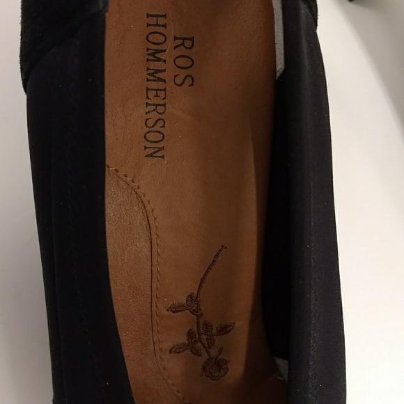 Black Comfort Pumps Suede Look Velveteen with Bows - Picture 3 of 8